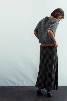 CROPPED KNIT V-NECK JUMPER - Image 3