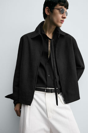 ZIP-UP TEXTURED OVERSHIRT - Image 5