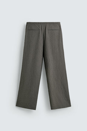 STRIPED WRINKLED-EFFECT FLOWING TROUSERS - Image 7