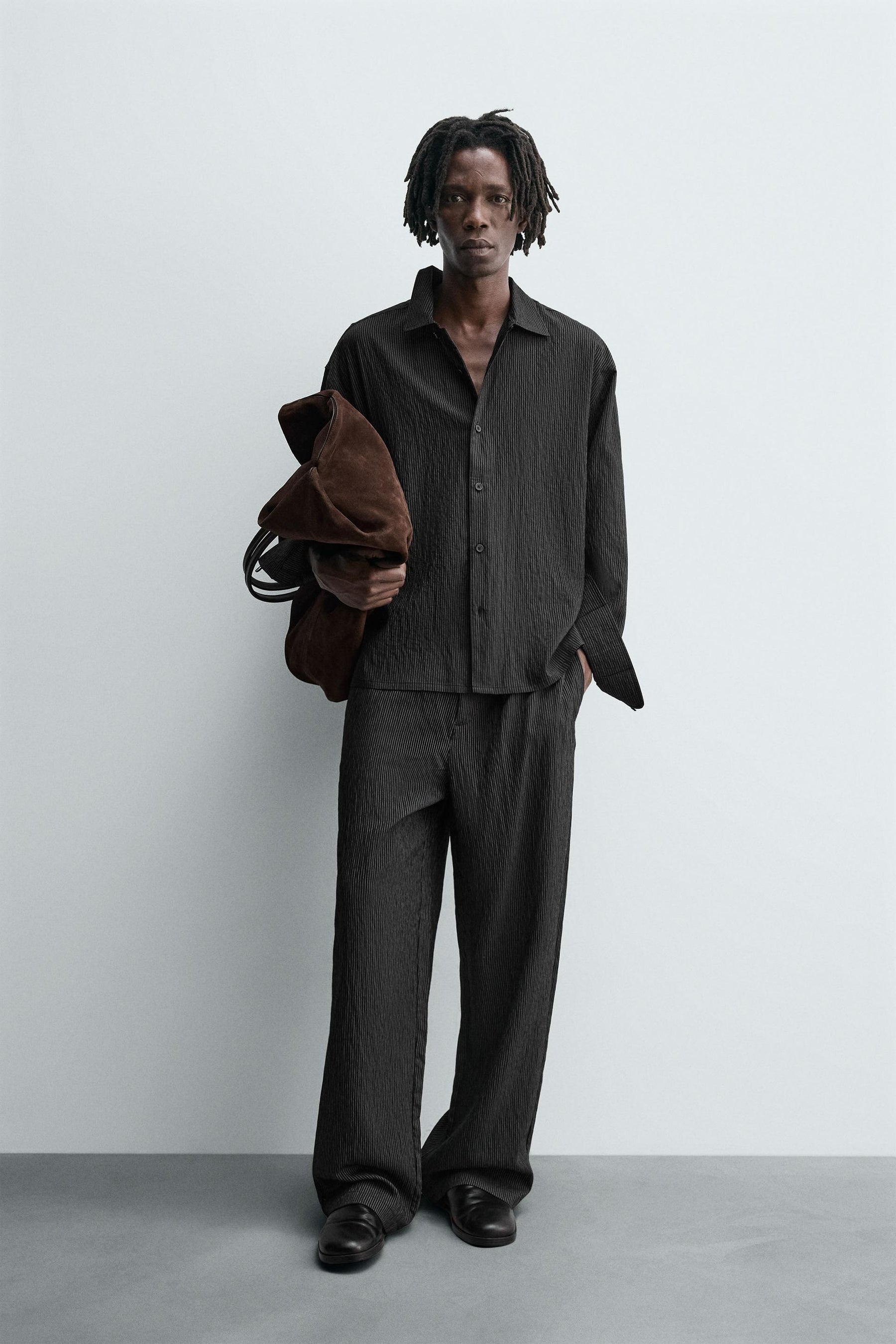 STRIPED FLOWING TROUSERS - Image 1