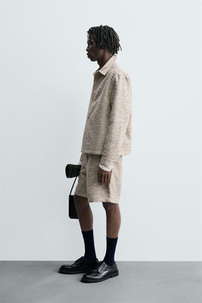 TEXTURED CONTRAST BERMUDA SHORTS - Image 4