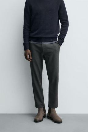 COMFORT TEXTURED CHINO TROUSERS - Image 2