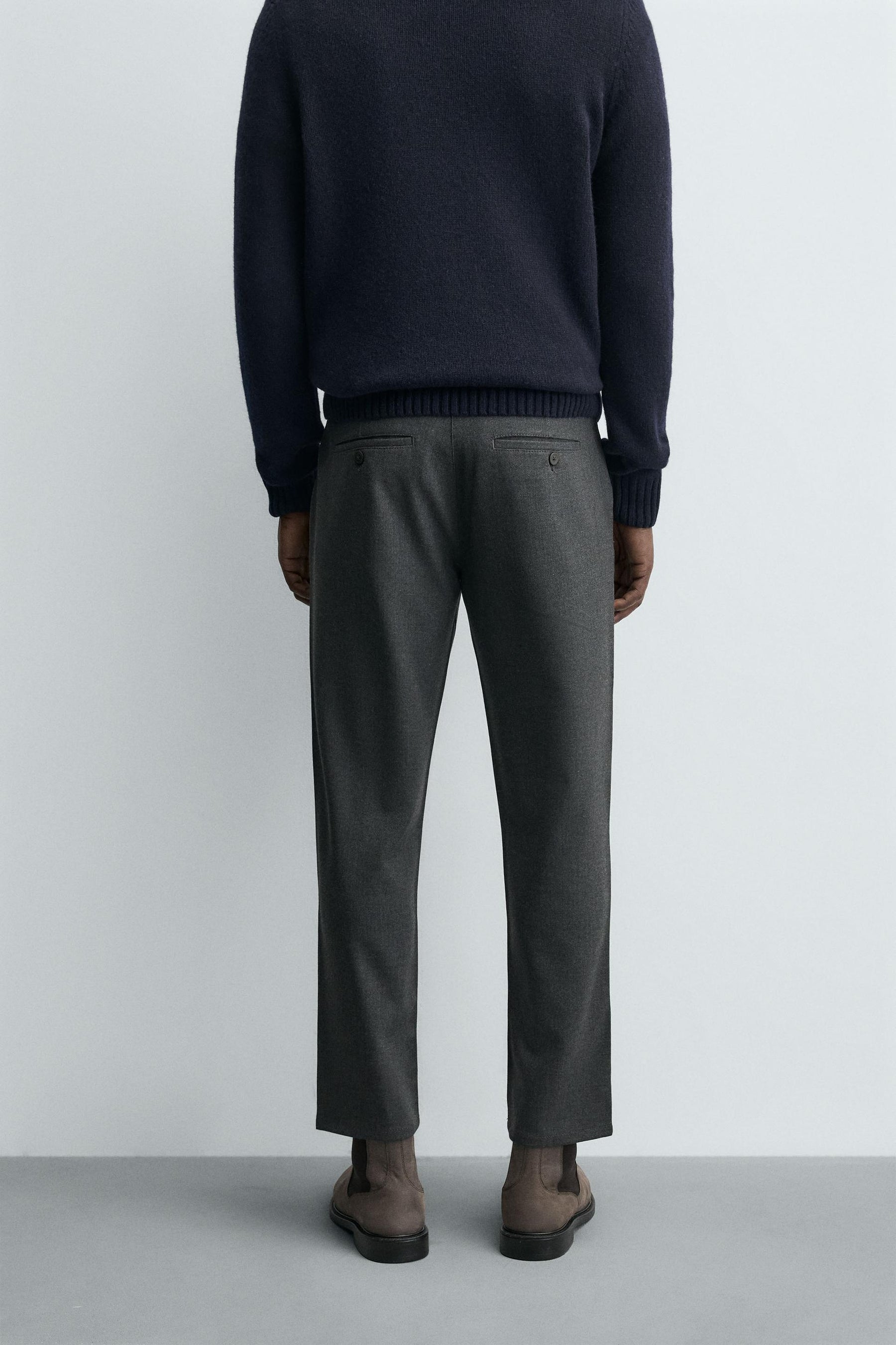 COMFORT TEXTURED CHINO TROUSERS - Image 3