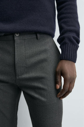 COMFORT TEXTURED CHINO TROUSERS - Image 5