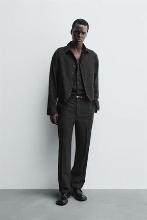 TEXTURED SUIT TROUSERS - Image 1