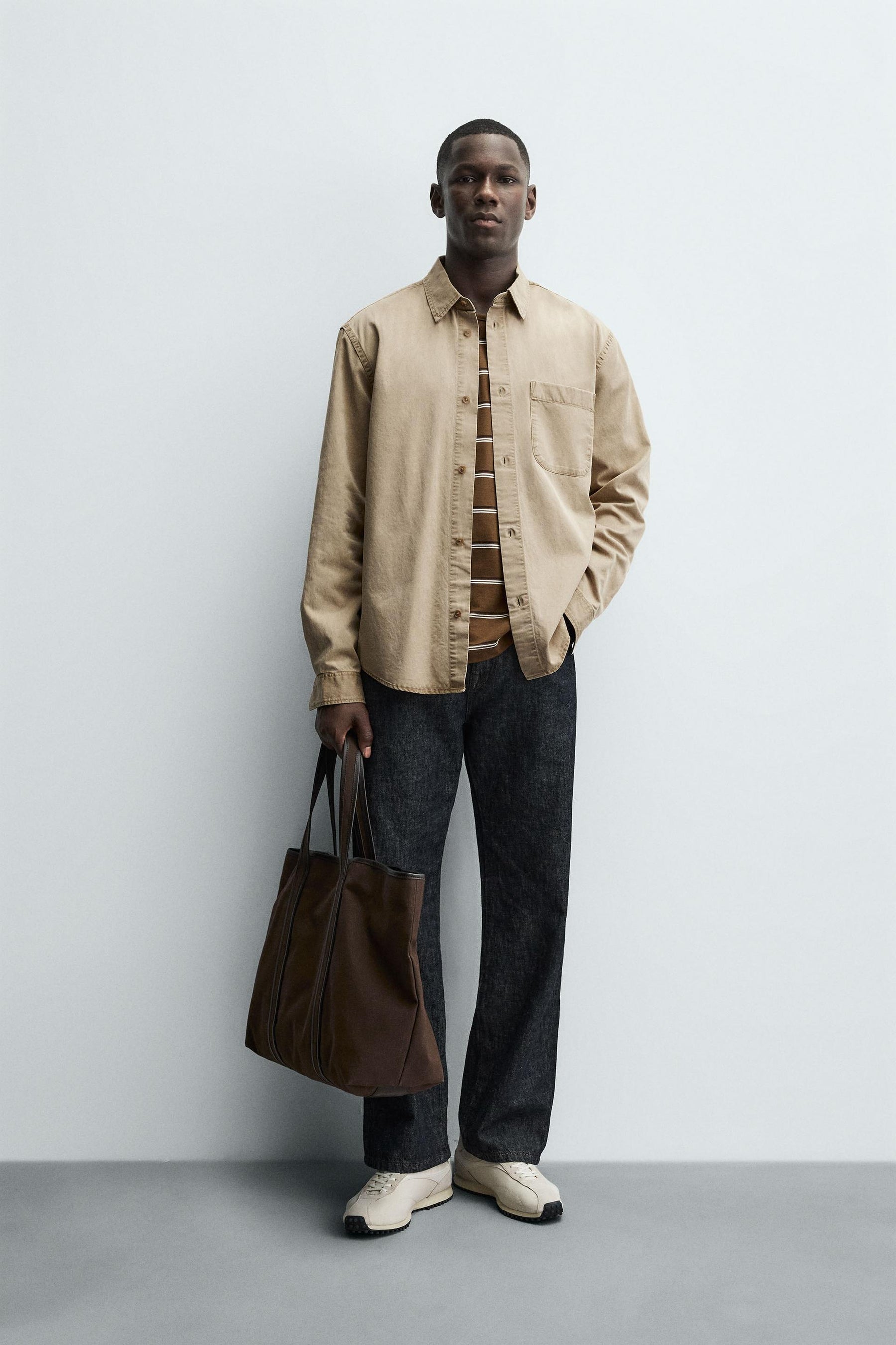 WASHED TWILL TEXTURED SHIRT - Image 1
