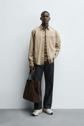 WASHED TWILL TEXTURED SHIRT - Image 1