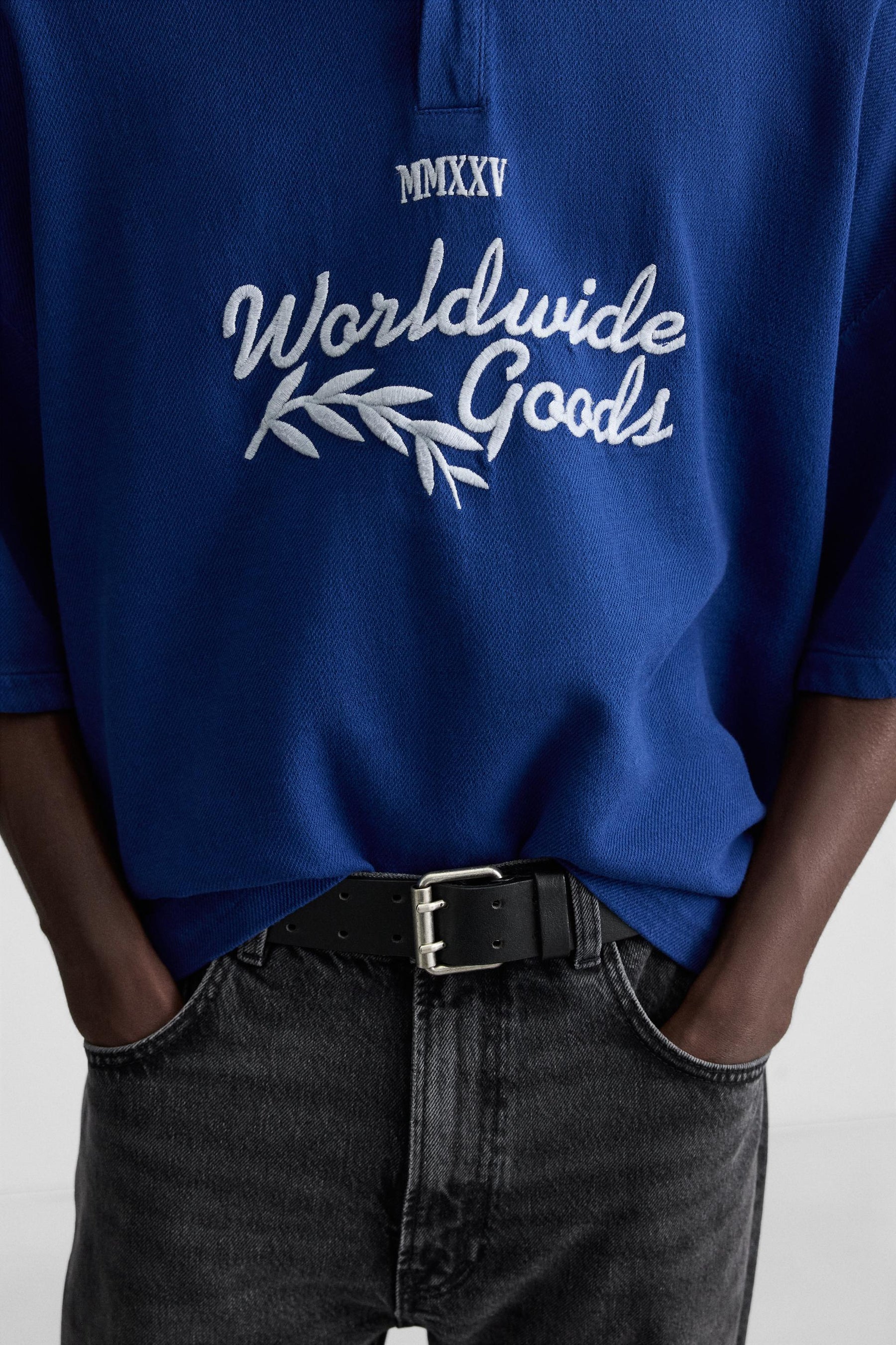 EMBROIDERED TEXT POLO SHIRT - Image 5