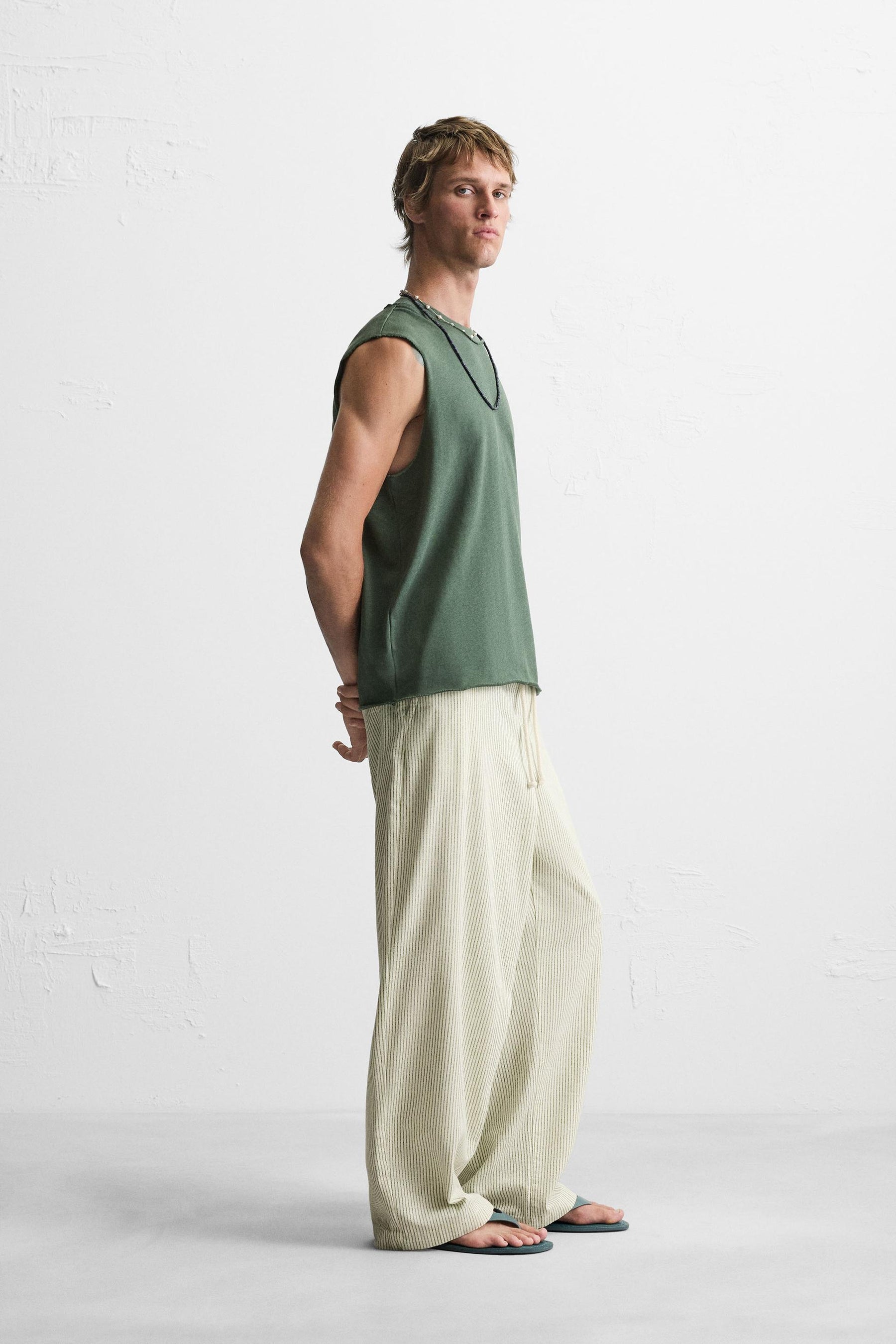 STRIPED BAGGY FIT TROUSERS - Image 4