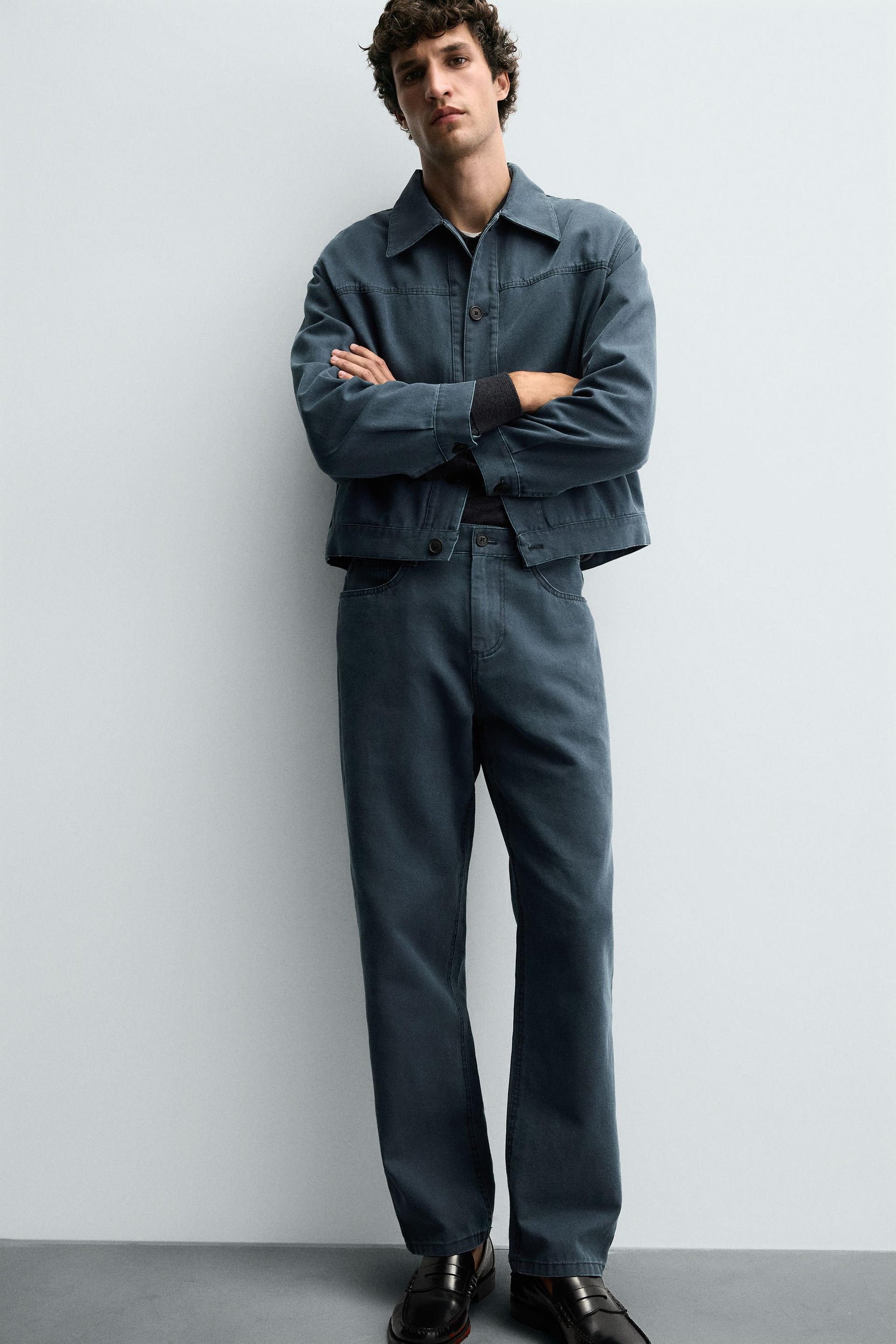 WASHED STRAIGHT-LEG TROUSERS - Image 5