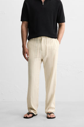 STRIPED JACQUARD TROUSERS - Image 2