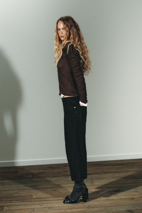 Mid-Waist Denim Bermuda Shorts