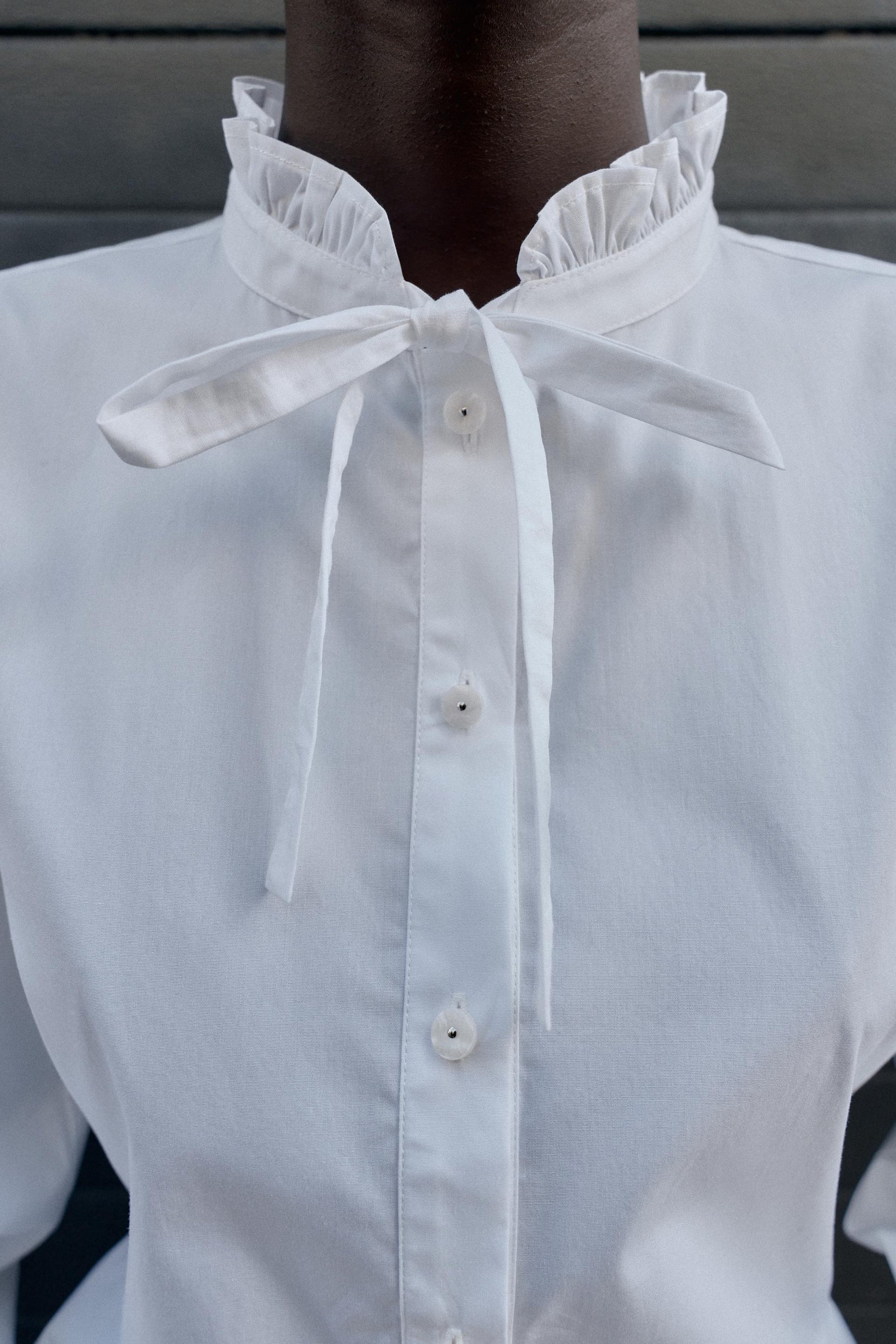 Peplum Poplin Bow Shirt