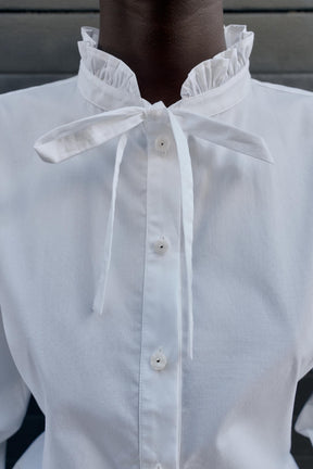 Peplum Poplin Bow Shirt
