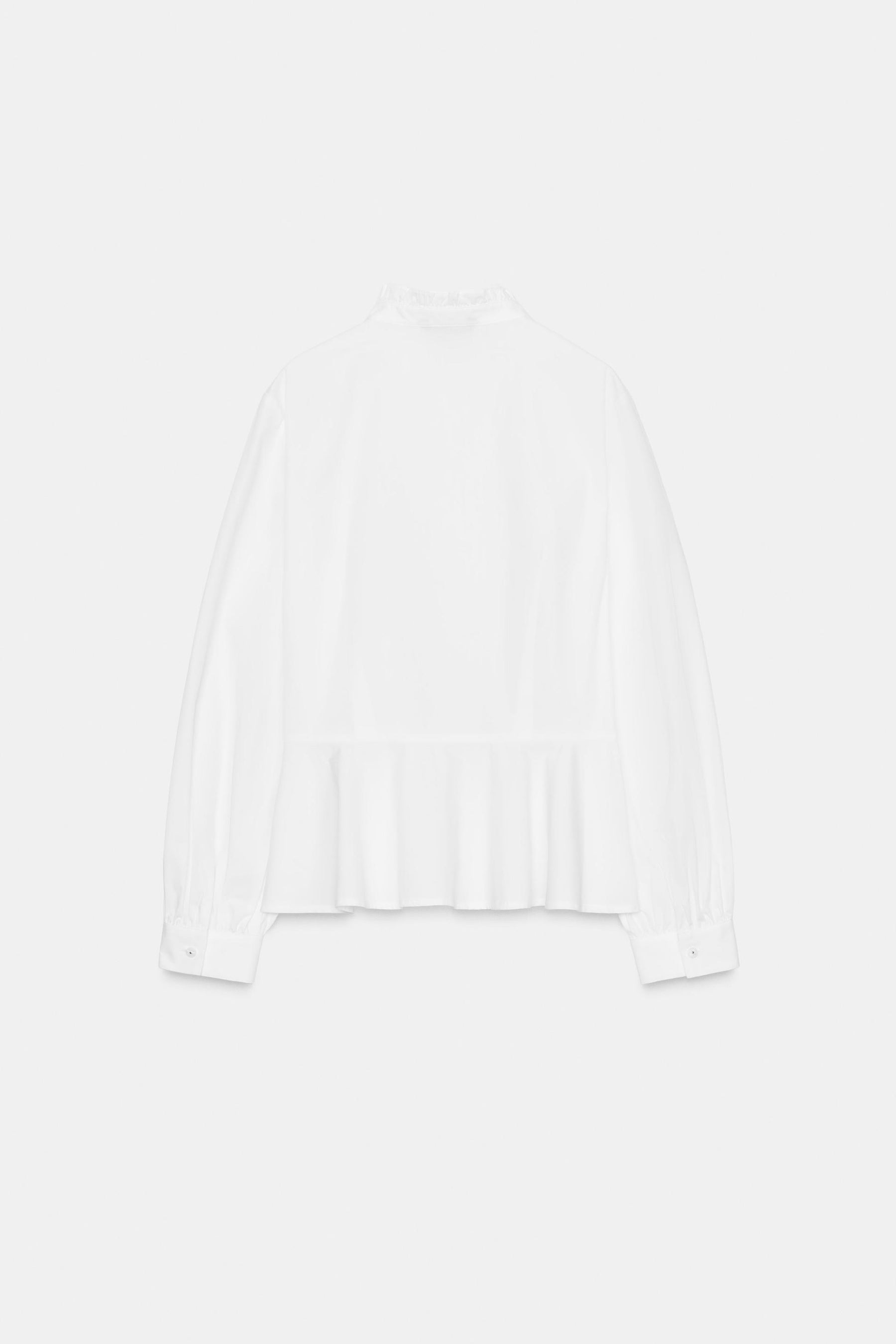 Peplum Poplin Bow Shirt