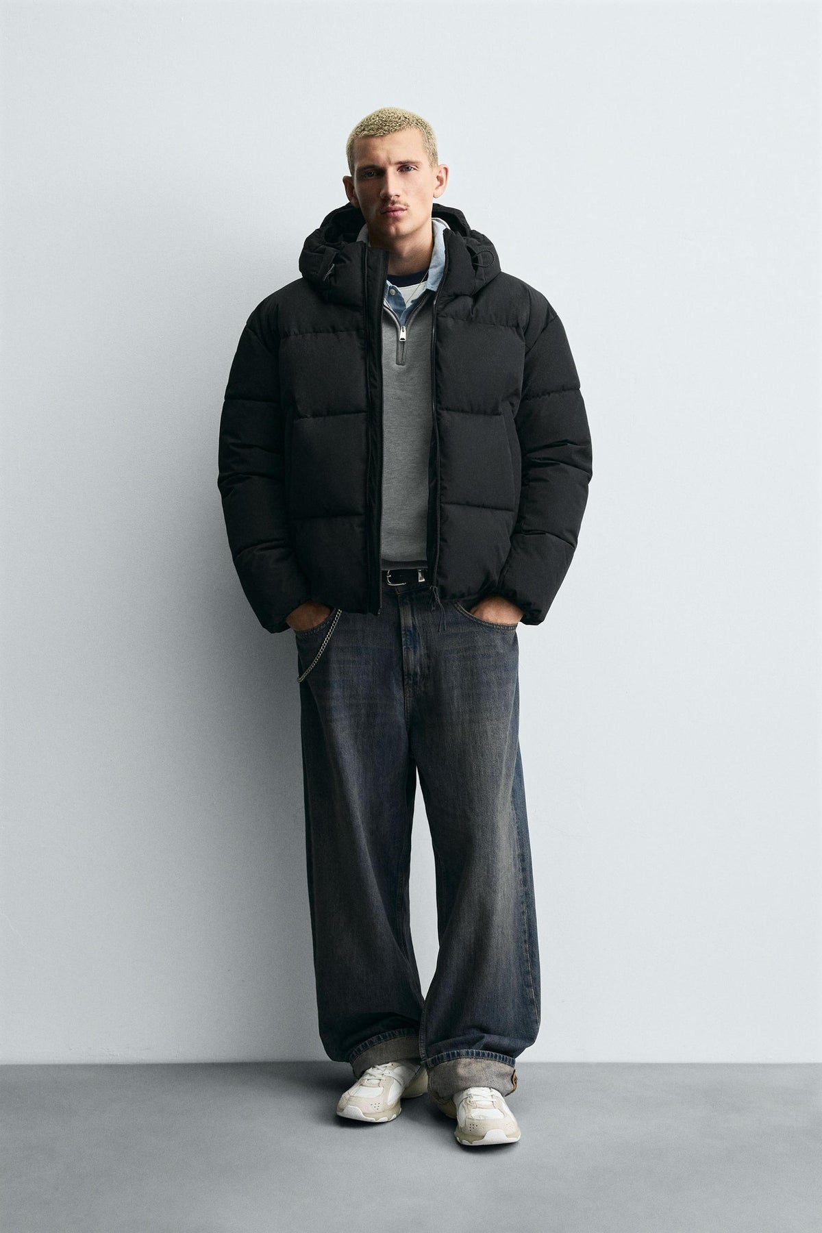 HOODED PUFFER JACKET - Image 1