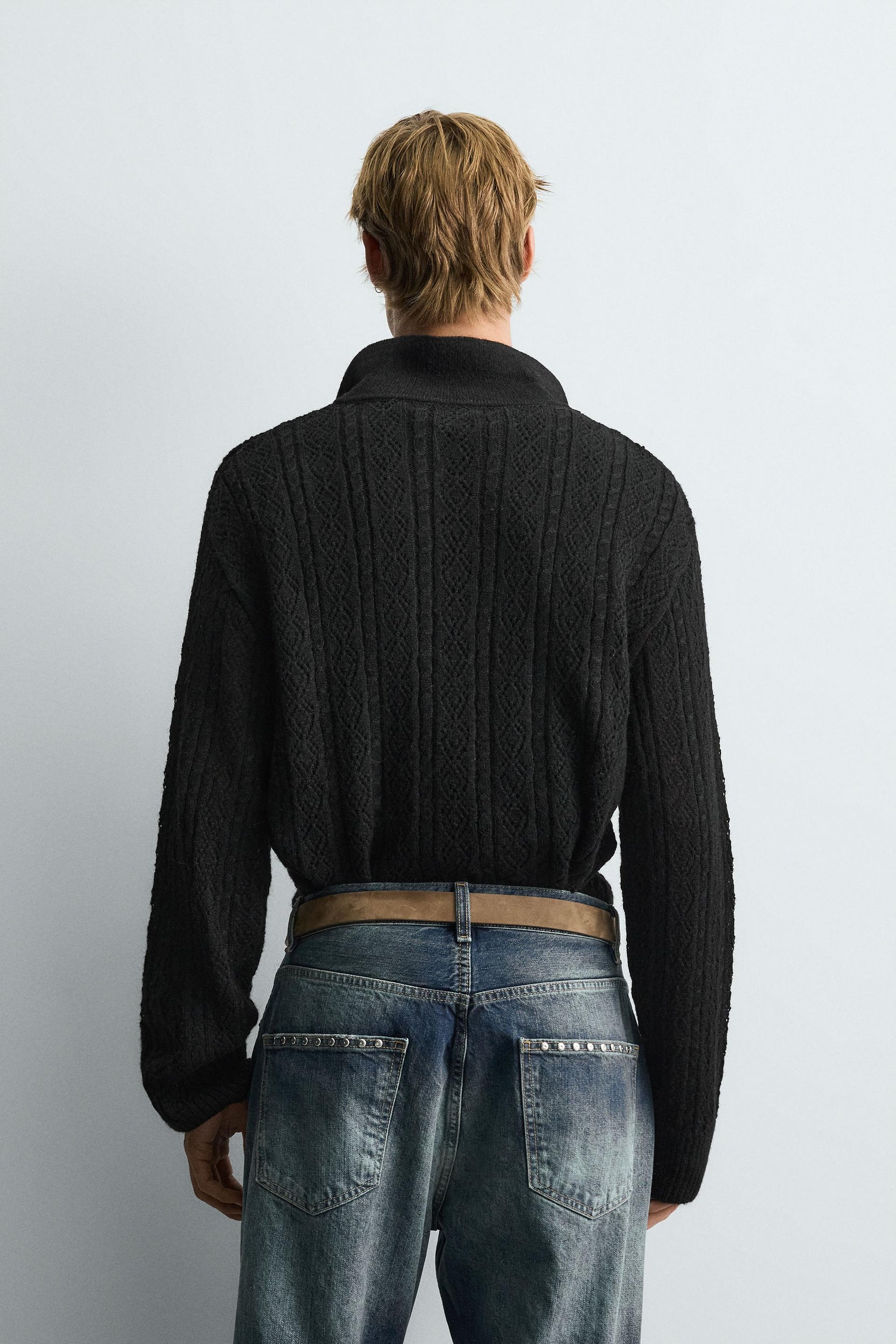 TEXTURED KNIT CORD POLO SHIRT - Image 3