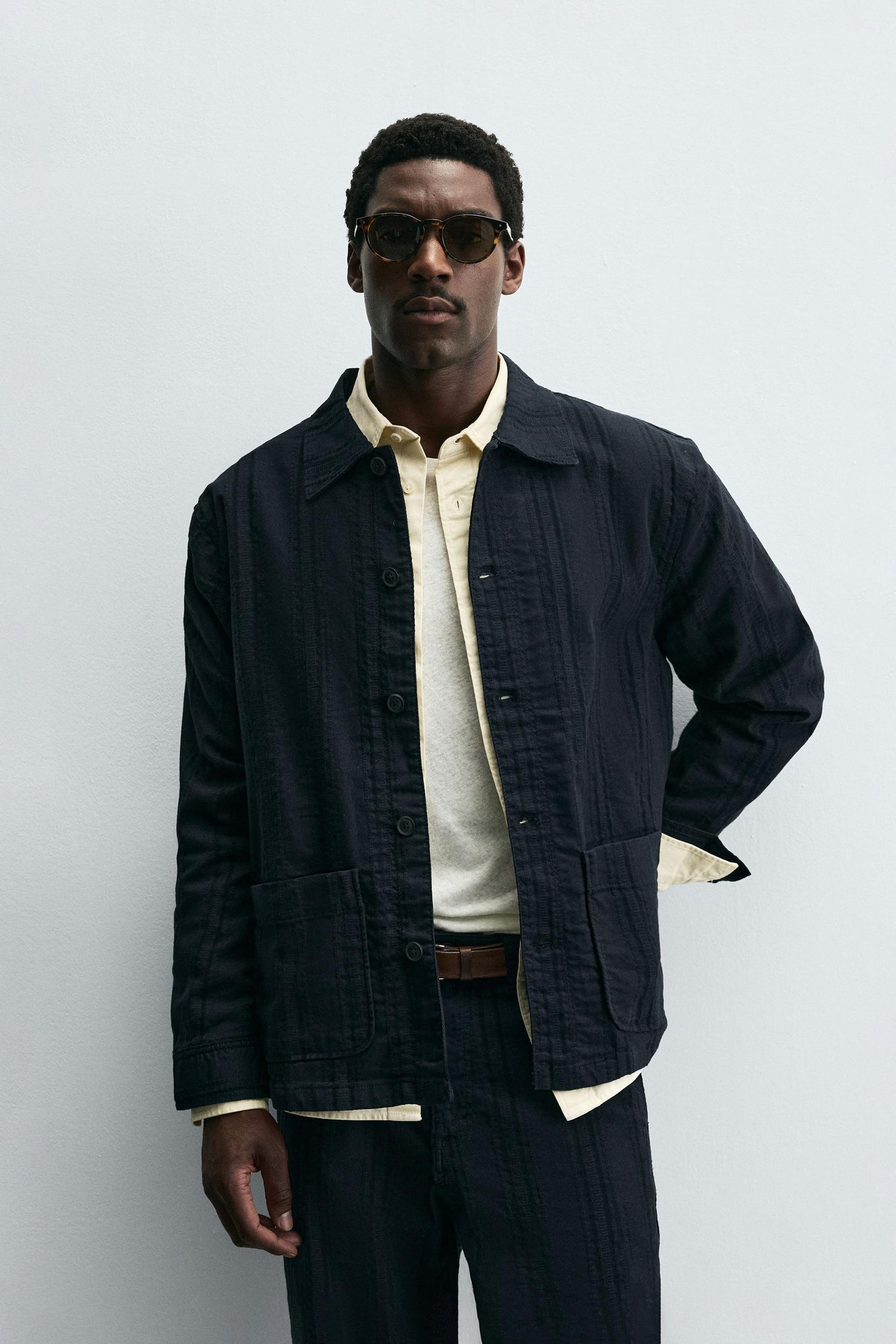 STRIPED JACQUARD OVERSHIRT - Image 2