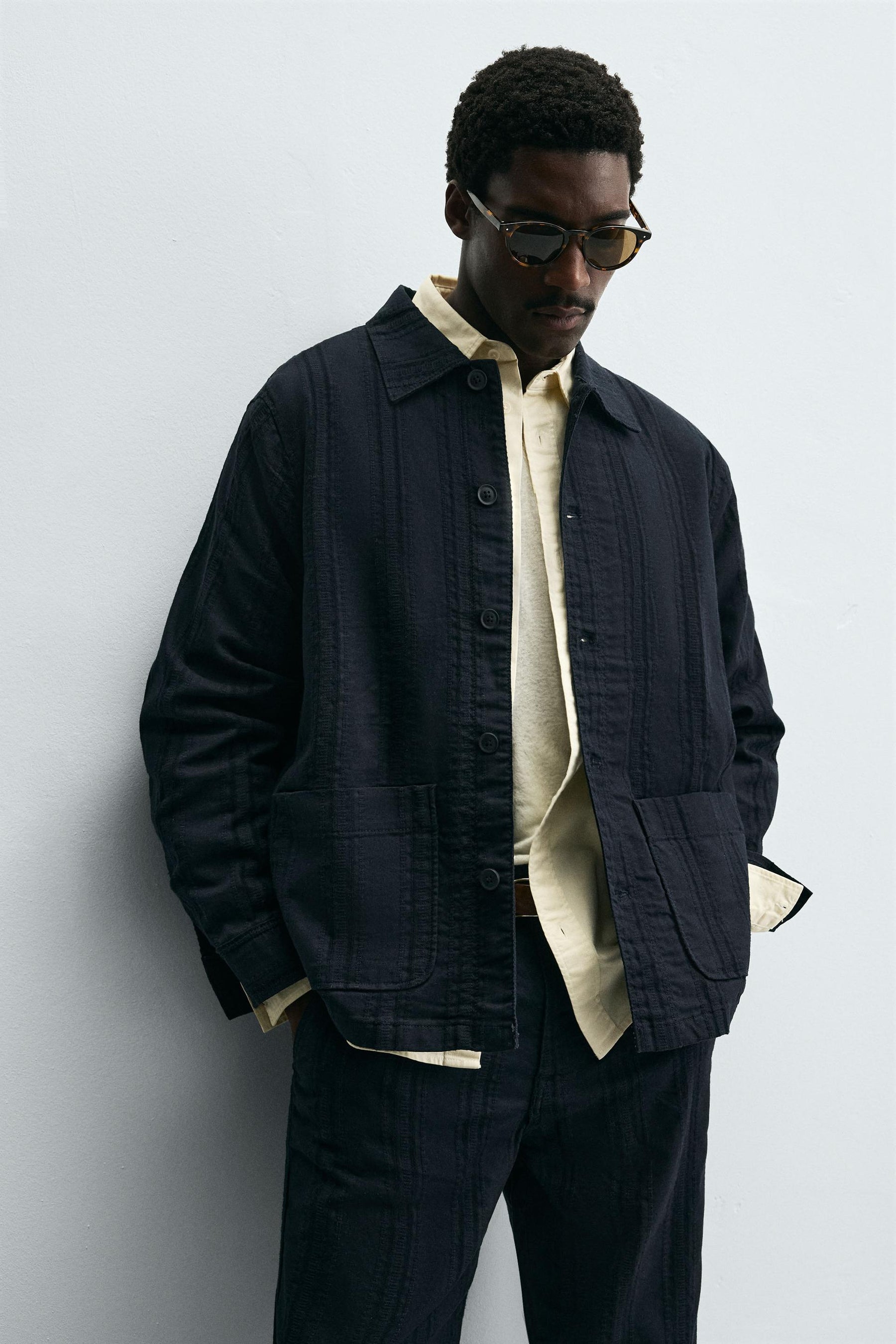 STRIPED JACQUARD OVERSHIRT - Image 6
