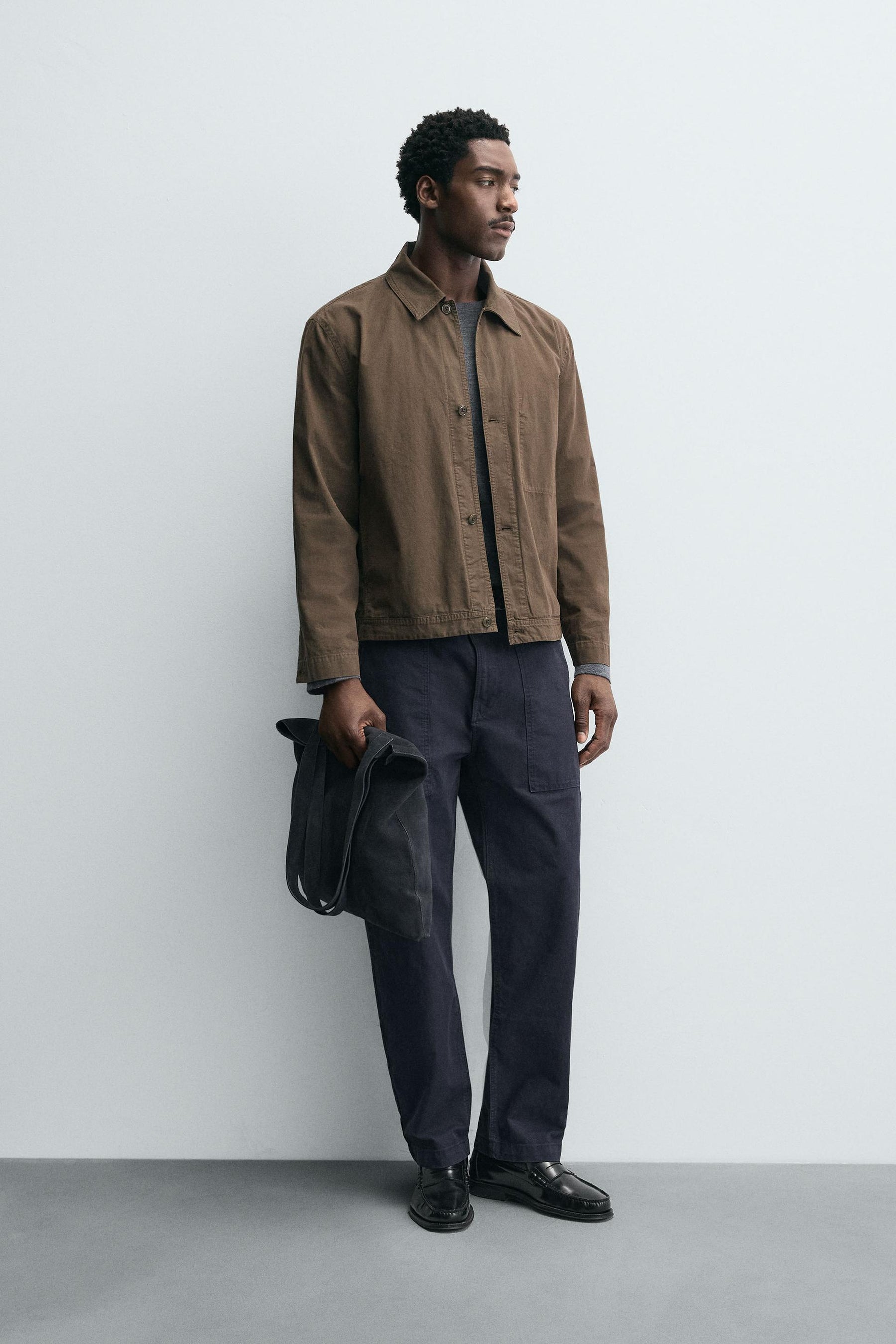 WASHED STRAIGHT-LEG TROUSERS - Image 1