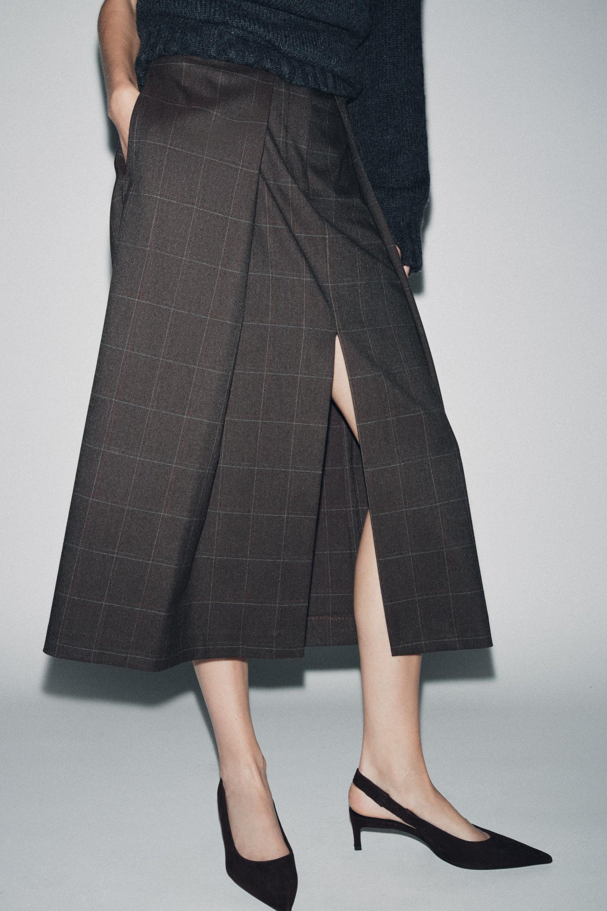 Pleated Check Skirt