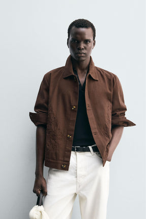 EMBROIDERED STRUCTURED OVERSHIRT - Image 2
