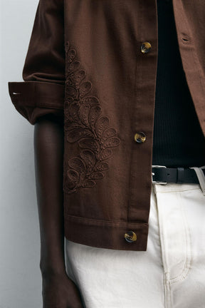 EMBROIDERED STRUCTURED OVERSHIRT - Image 6