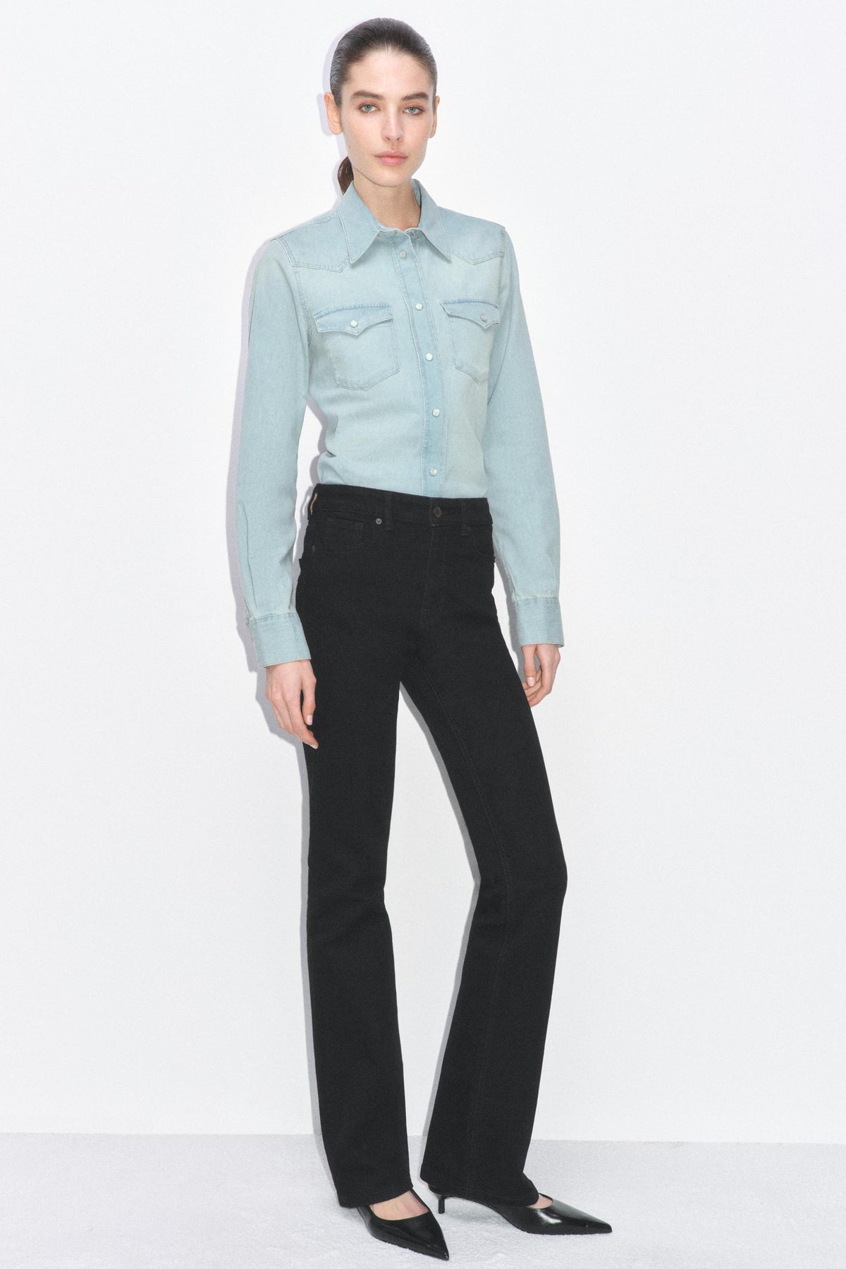 High-Waist Bootcut Jeans