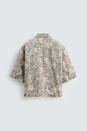 WASHED ABSTRACT PRINT OVERSHIRT - Image 7
