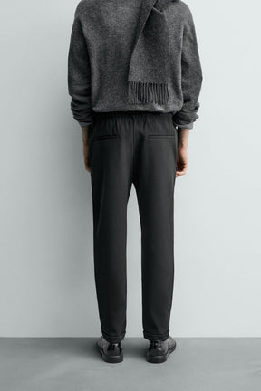 NON-IRON COMFORT JOGGER WAIST TROUSERS - Image 3