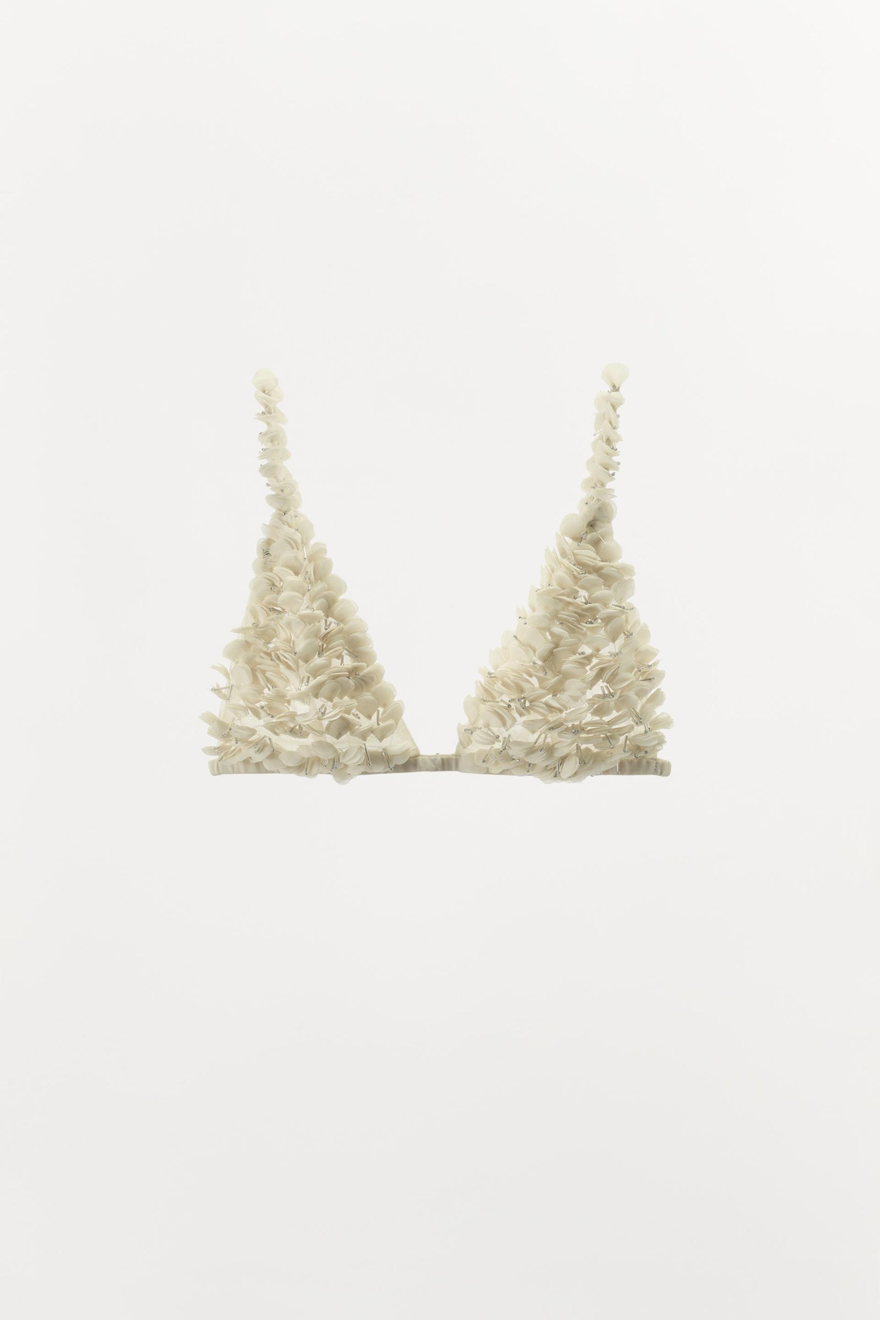 Embossed Floral Beaded Bra