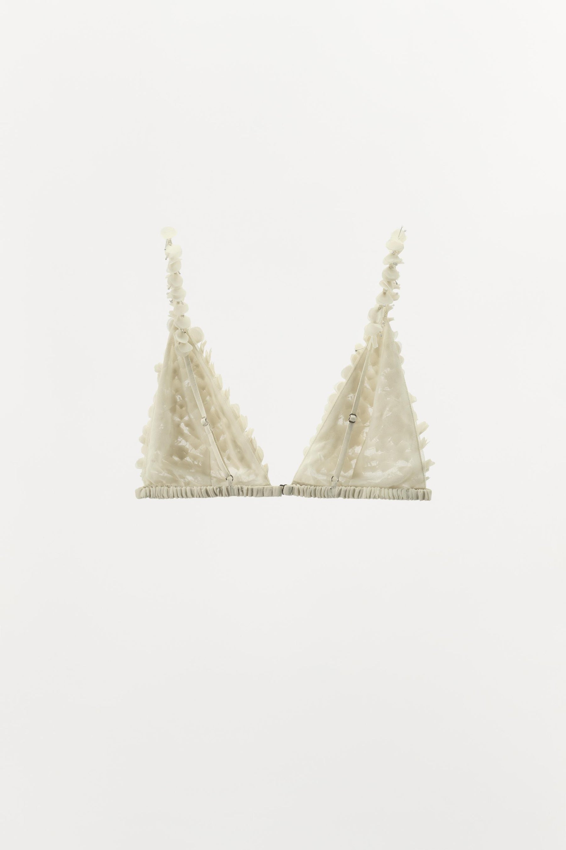 Embossed Floral Beaded Bra