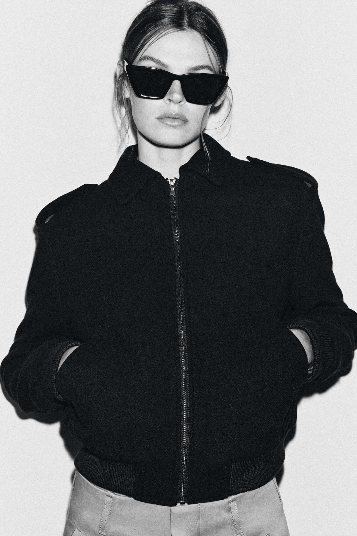 WOOL BLEND BOMBER JACKET ZW COLLECTION - Image 2