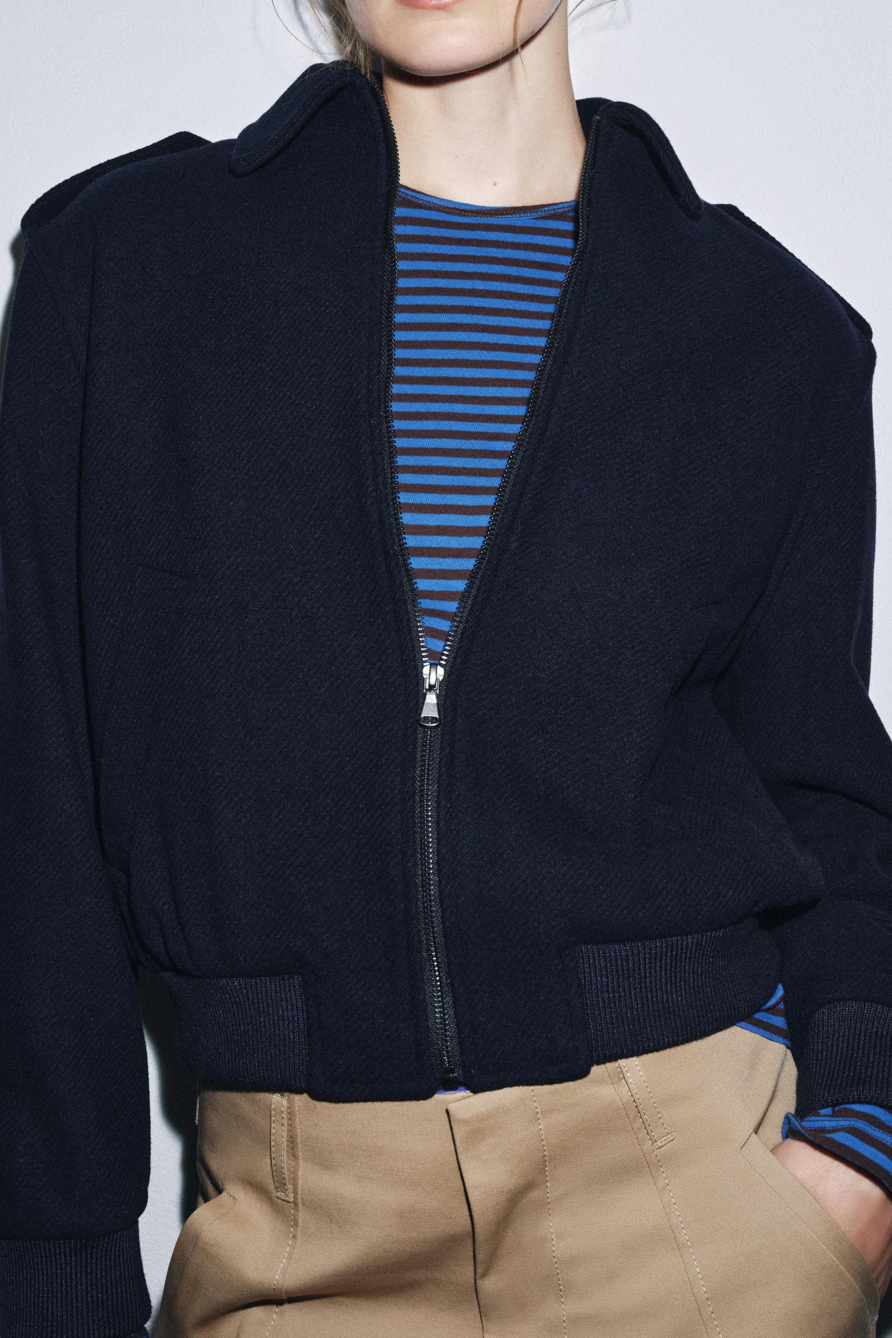 WOOL BLEND BOMBER JACKET ZW COLLECTION - Image 4