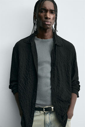 TEXTURED CHECK SHIRT - Image 5