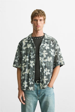 ABSTRACT FLORAL PRINT SHIRT - Image 2