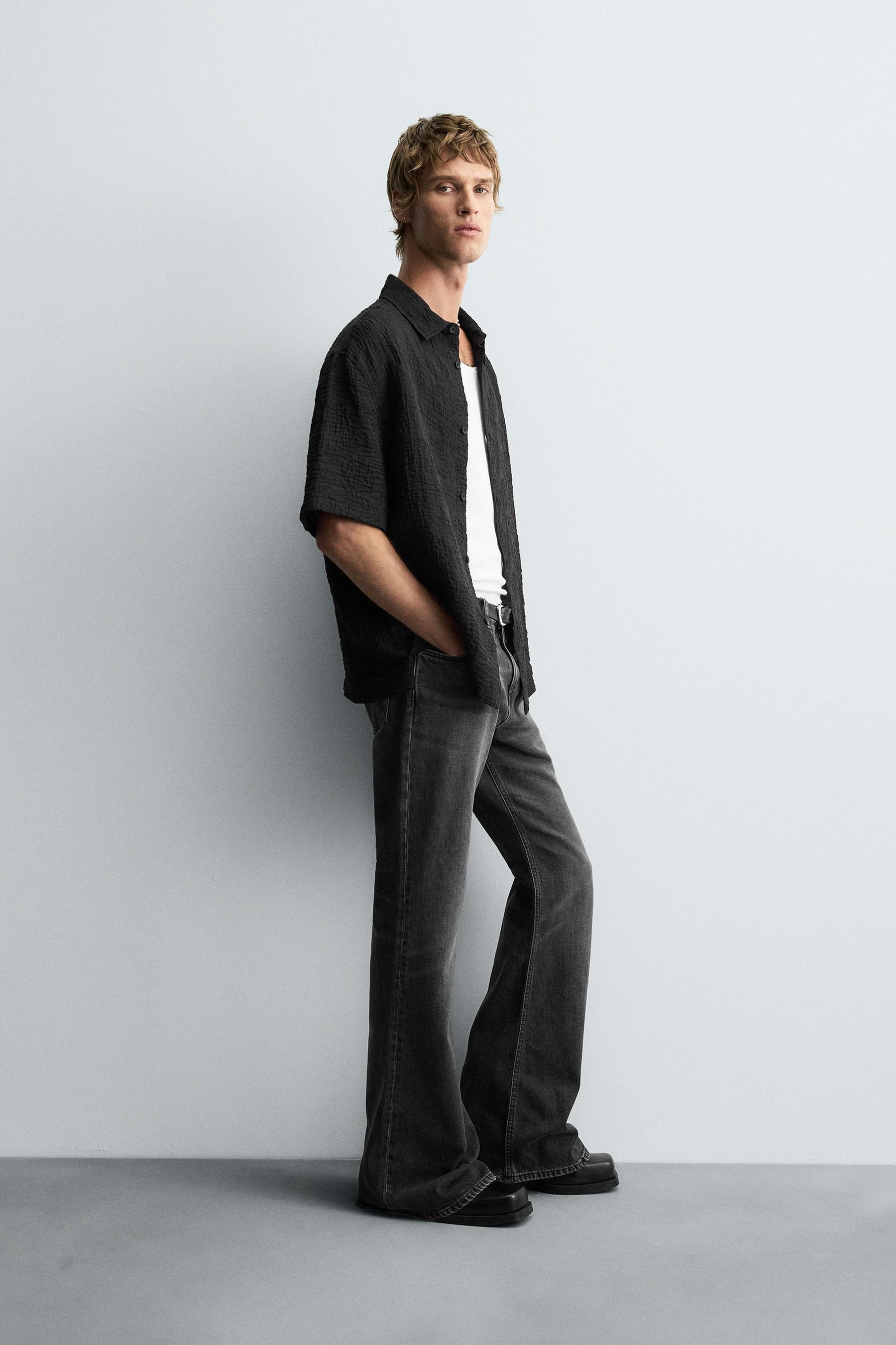 FLOWING TEXTURED SHIRT - Image 4