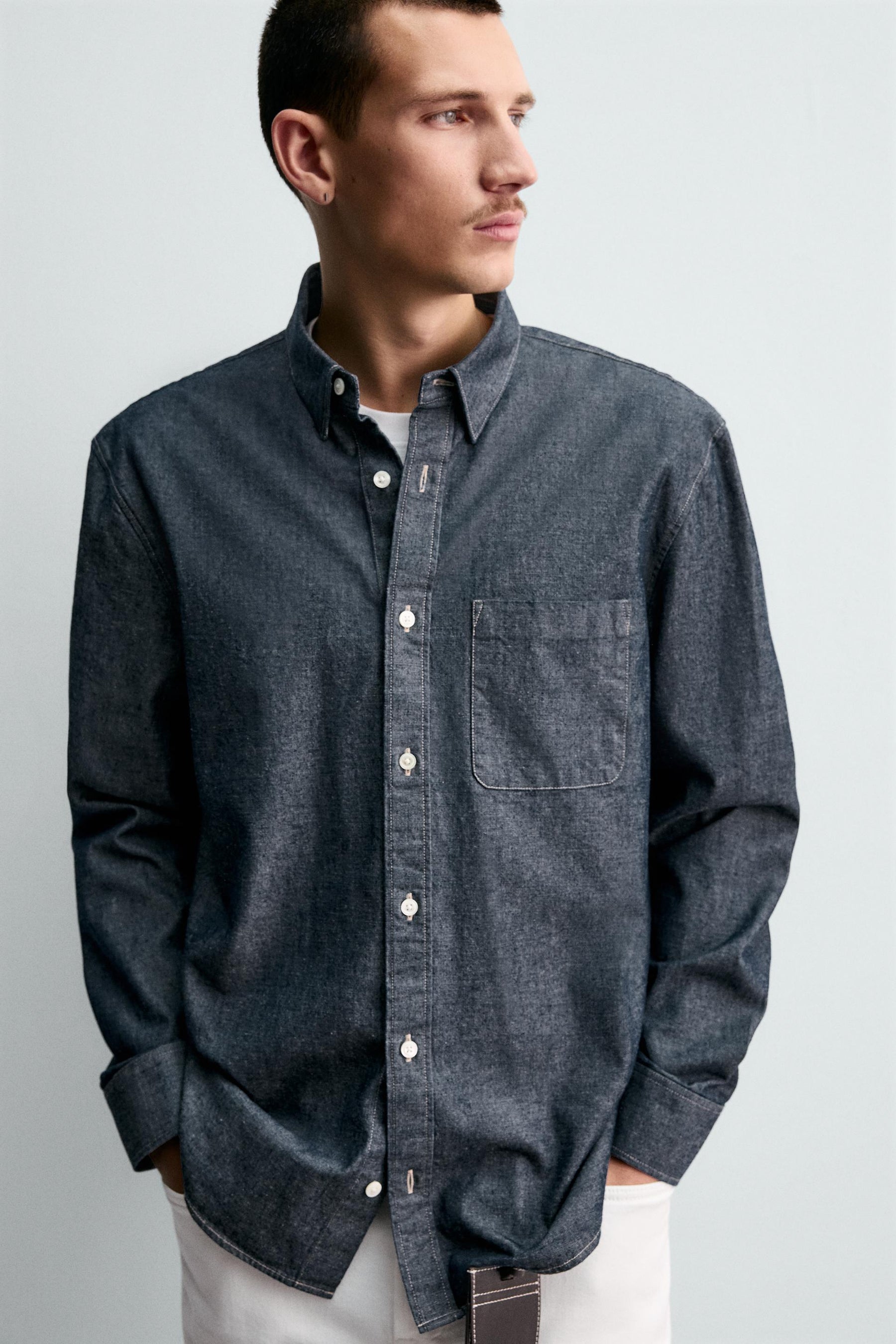 RELAXED FIT DENIM SHIRT - Image 6