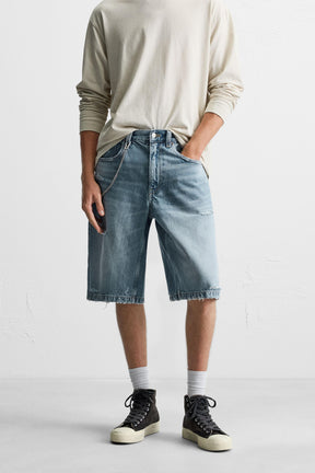 RIPPED BAGGY FIT DENIM BERMUDA SHORTS - Image 2