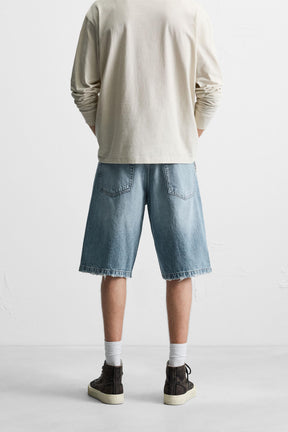 RIPPED BAGGY FIT DENIM BERMUDA SHORTS - Image 3