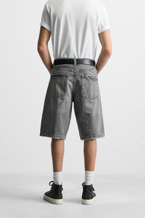 RIPPED BAGGY FIT DENIM BERMUDA SHORTS - Image 3