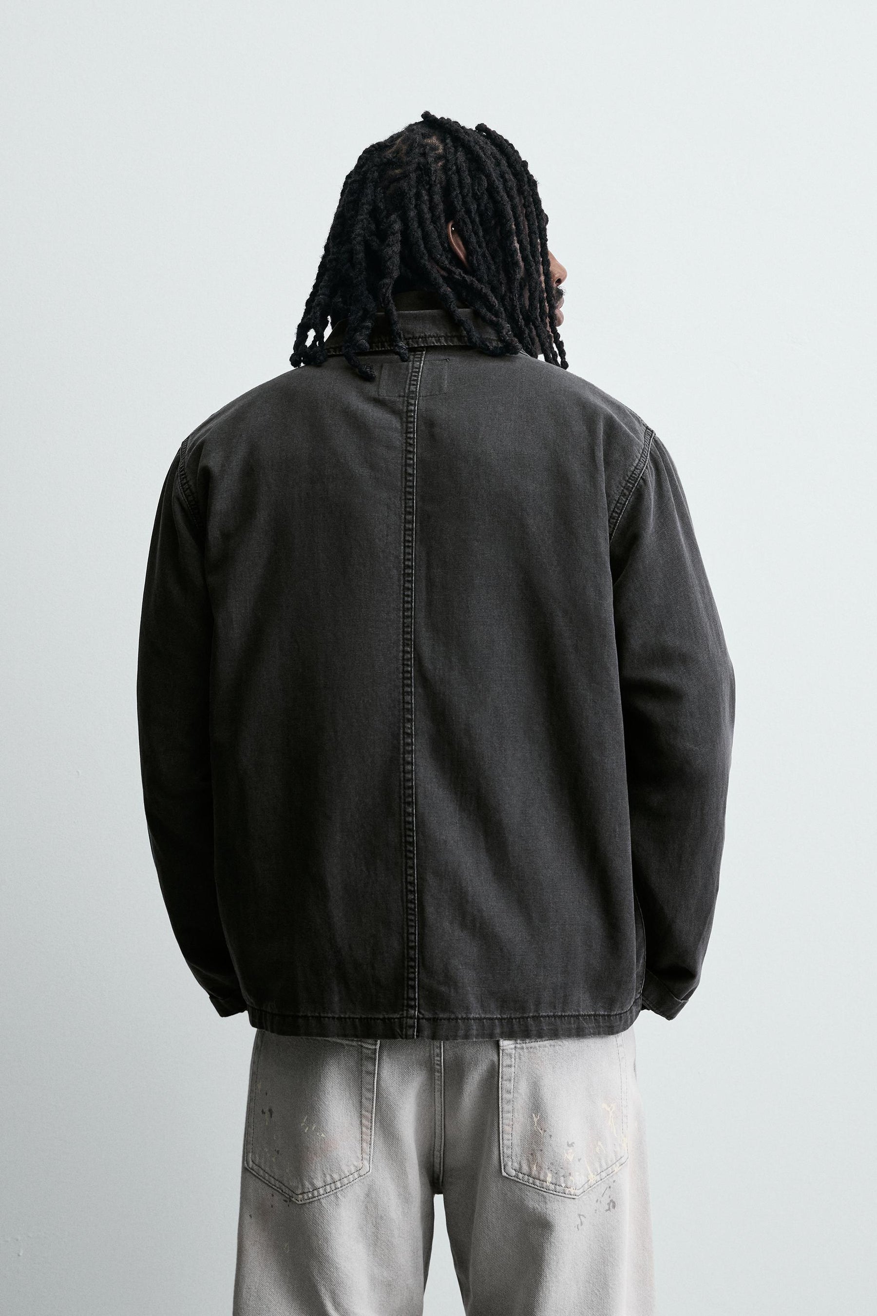 WASHED COTTON/LINEN OVERSHIRT - Image 3