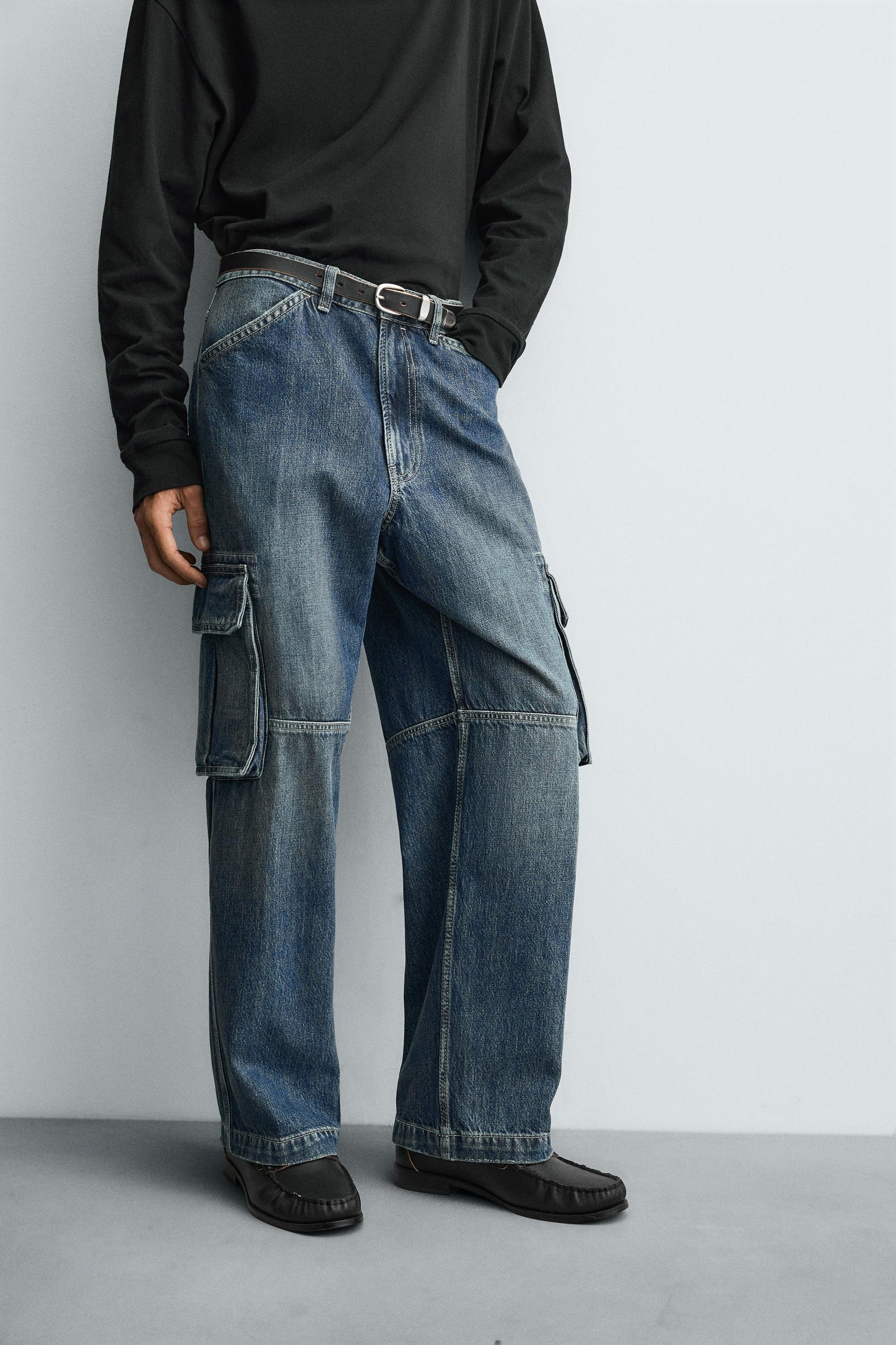 STRAIGHT FIT CARGO JEANS - Image 5