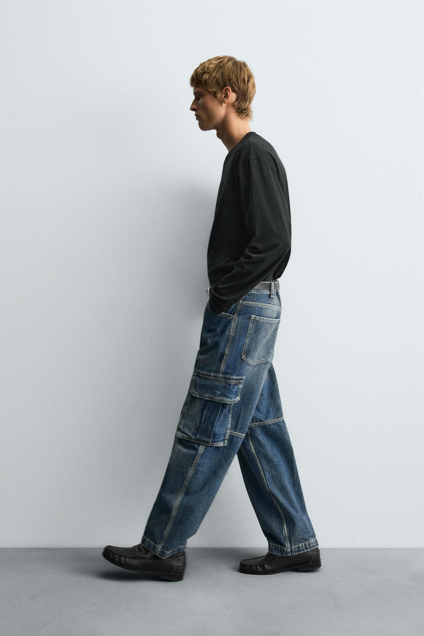 STRAIGHT FIT CARGO JEANS - Image 6