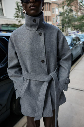 SOFT DOUBLE-POSITION COLLAR COAT - Image 4