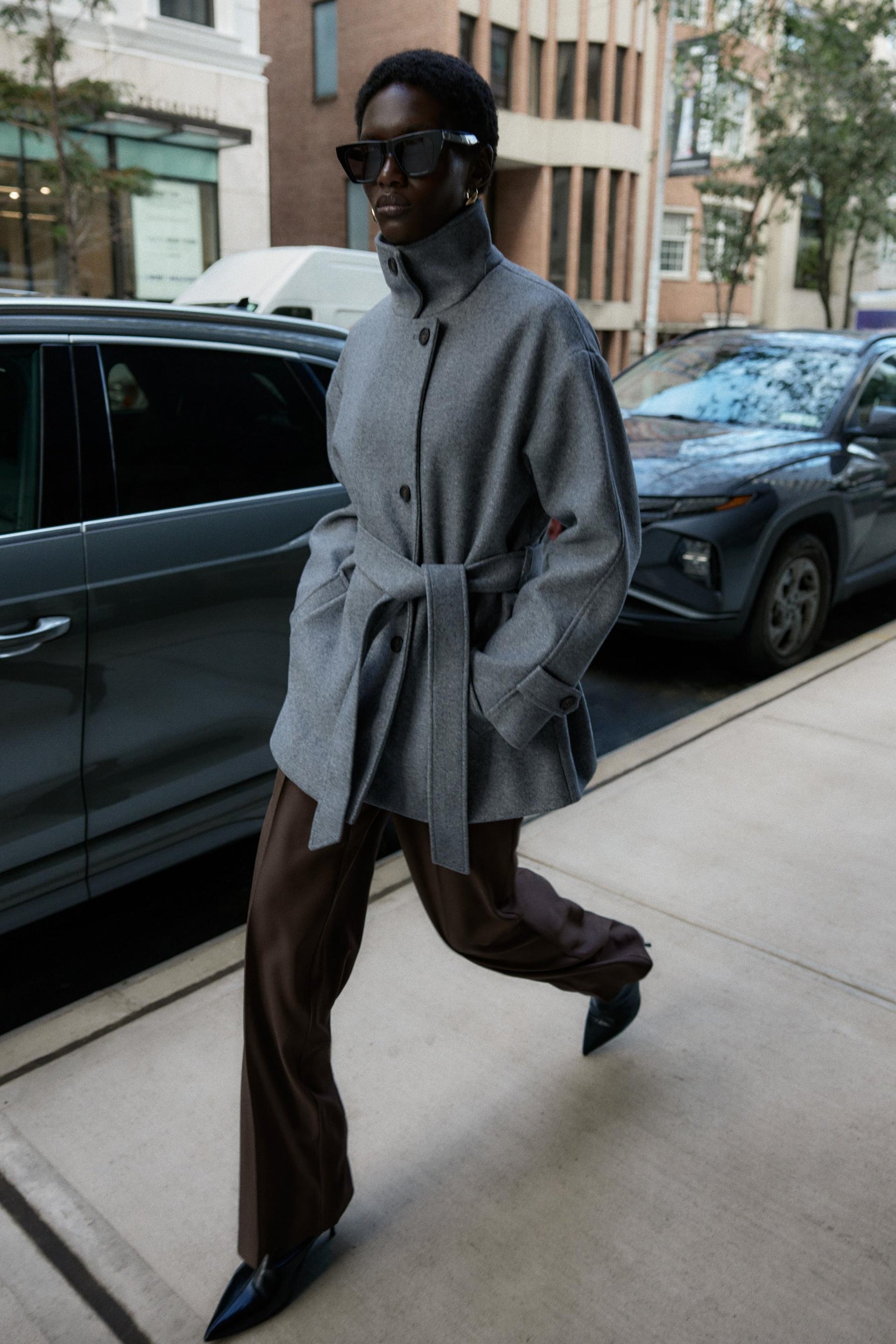 SOFT DOUBLE-POSITION COLLAR COAT - Image 1