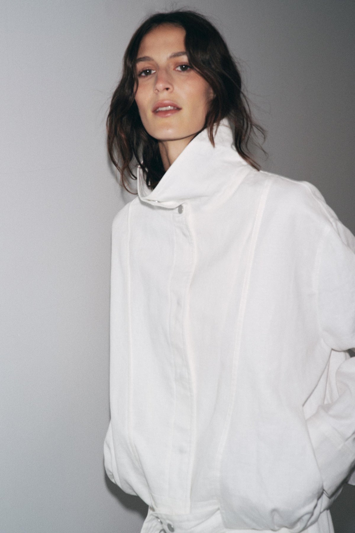 100% LINEN ZW COLLECTION BOMBER JACKET - Image 1