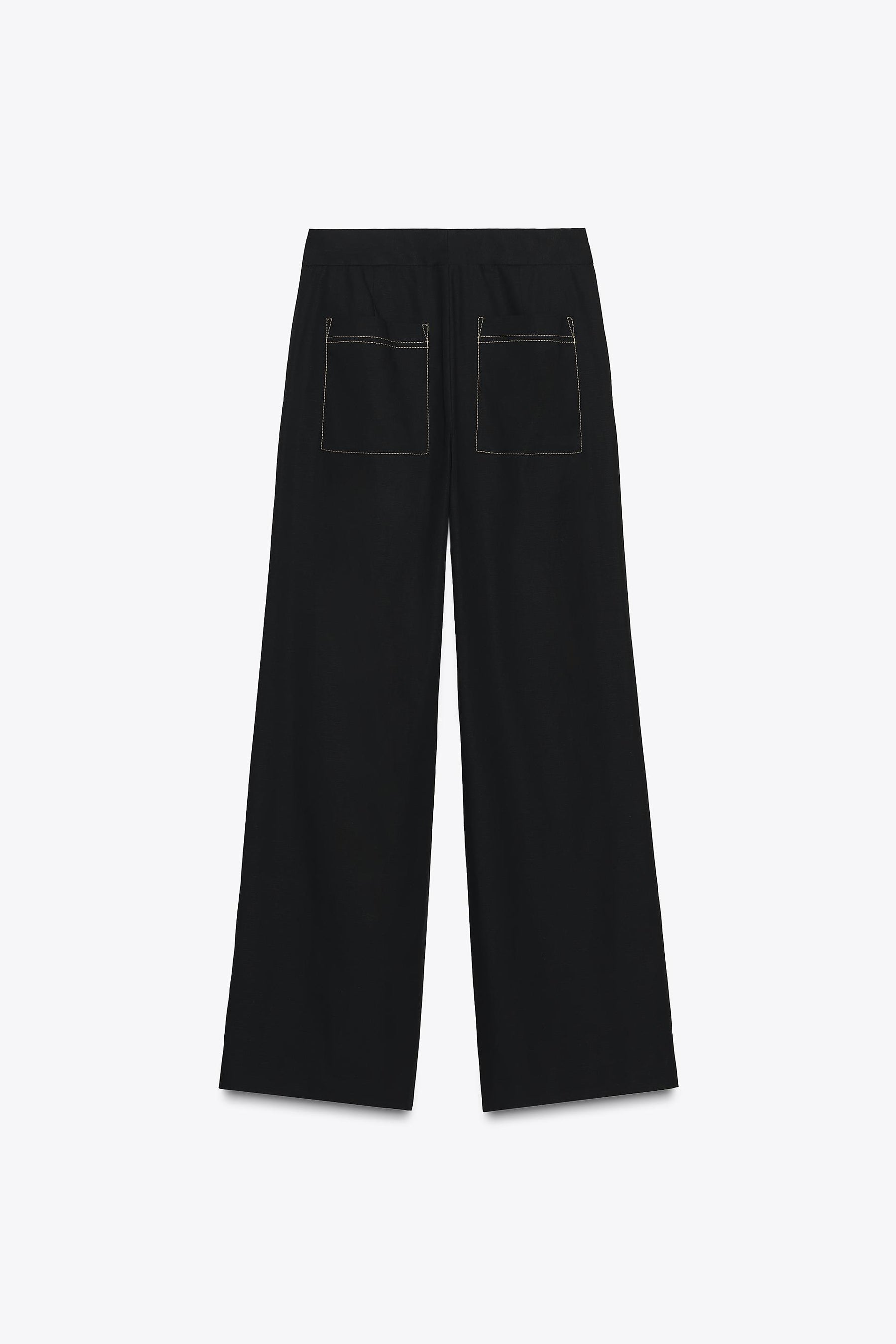 Straight-leg trousers with topstitching