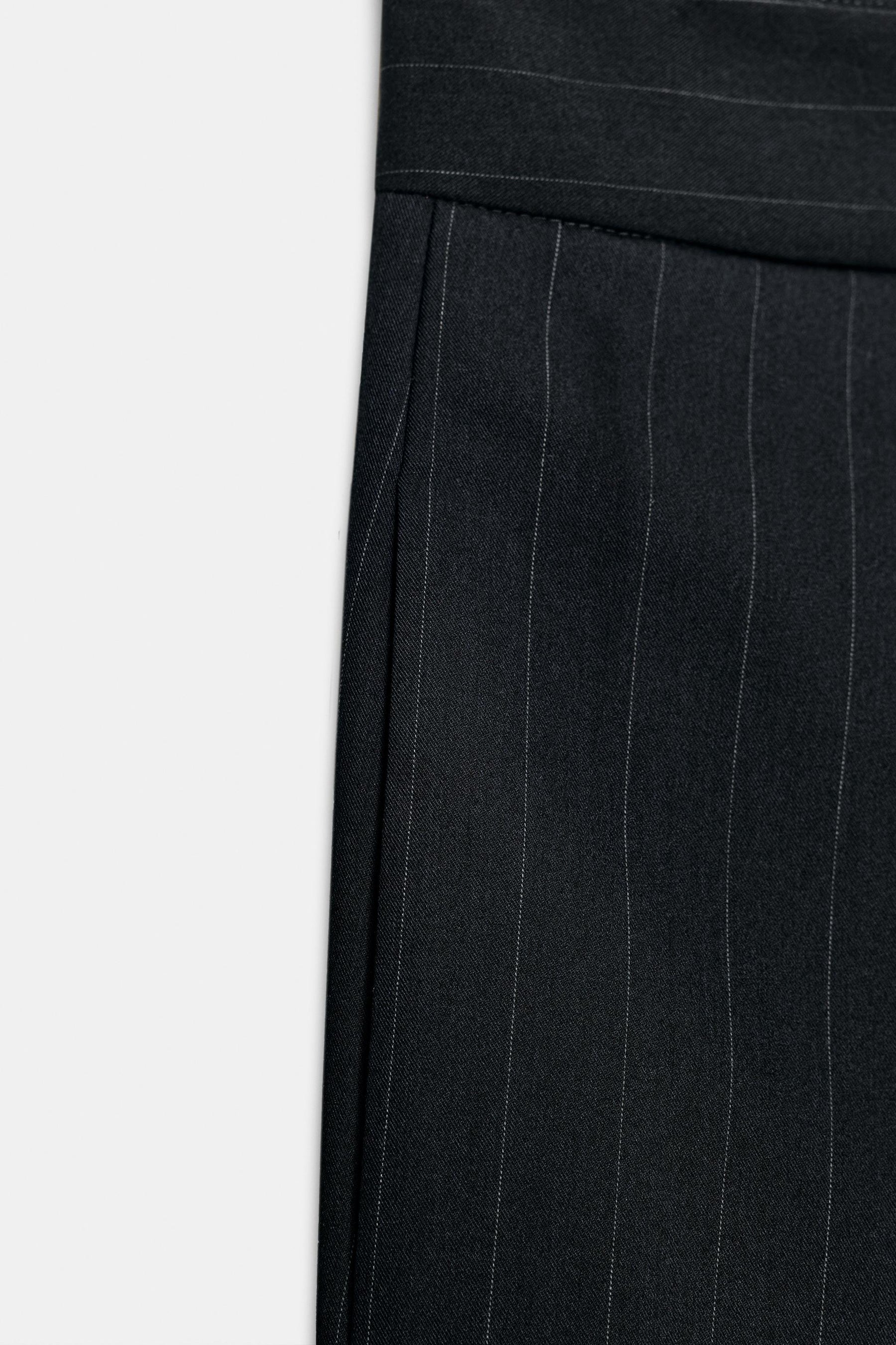 Wide-leg Pinstripe Trousers