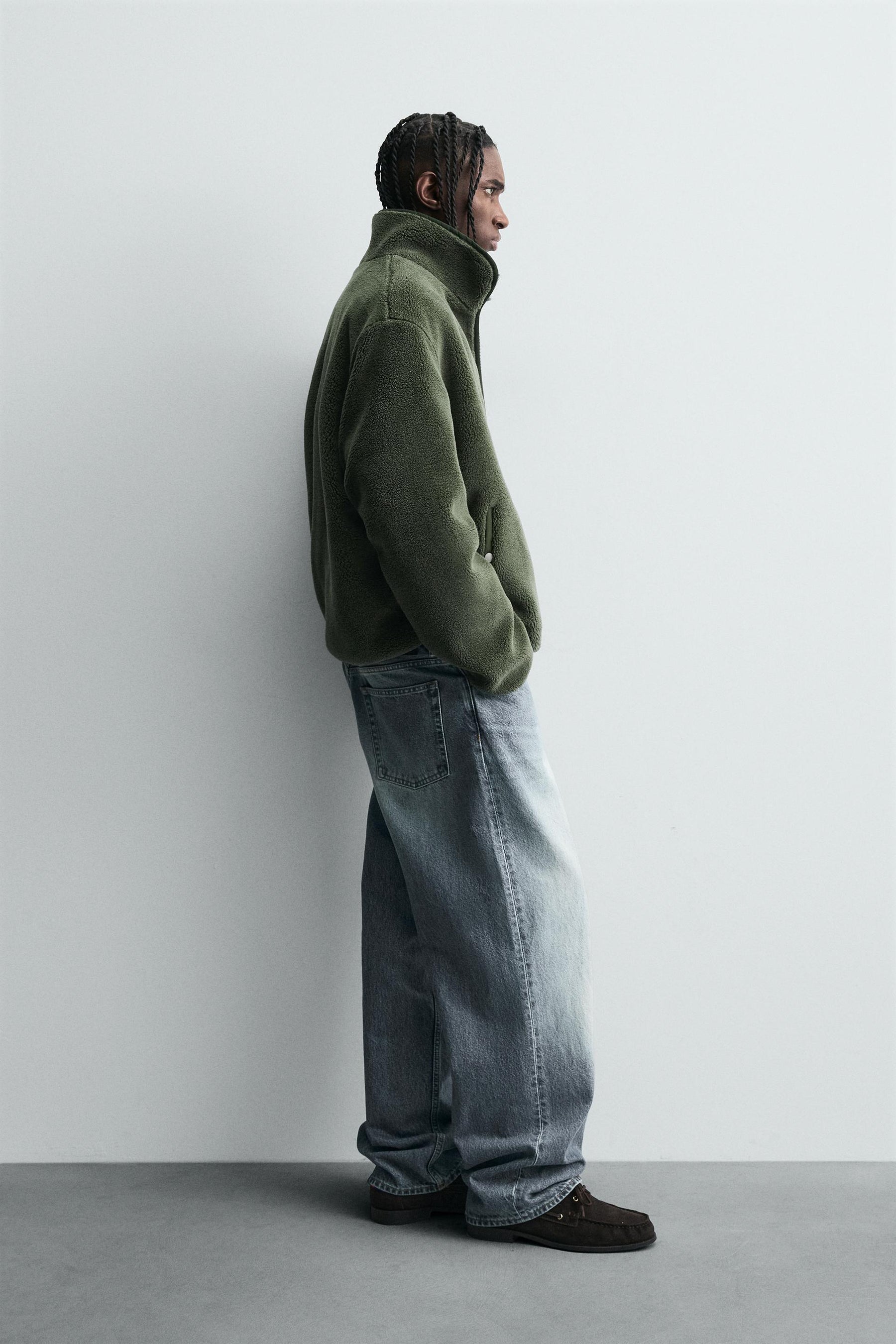 FAUX SHEARLING EFFECT JACKET WITH CONTRAST - Image 4